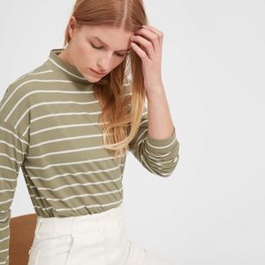 Mockneck Tee in Covert Green